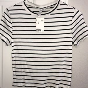 Horizontal stripped ribbed top